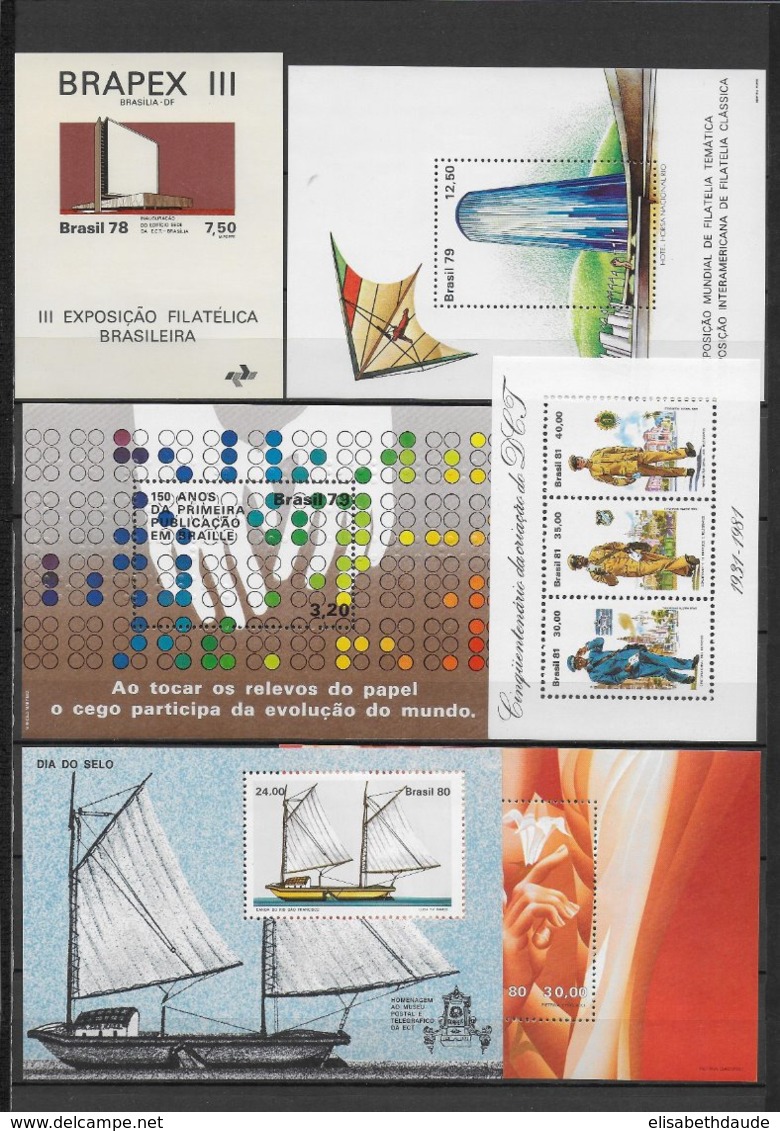 BRESIL - 1956/1984 - BEL ENSEMBLE De BLOCS **/(*)/OBLITERES - 6 PAGES ! - Blocks & Sheetlets