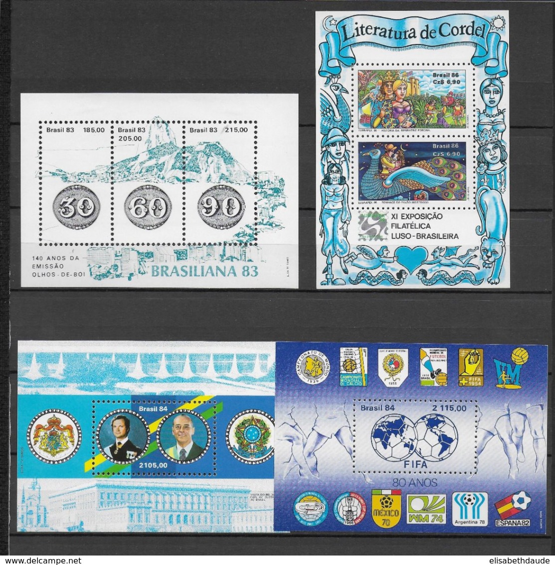 BRESIL - 1956/1984 - BEL ENSEMBLE De BLOCS **/(*)/OBLITERES - 6 PAGES ! - Blocks & Sheetlets