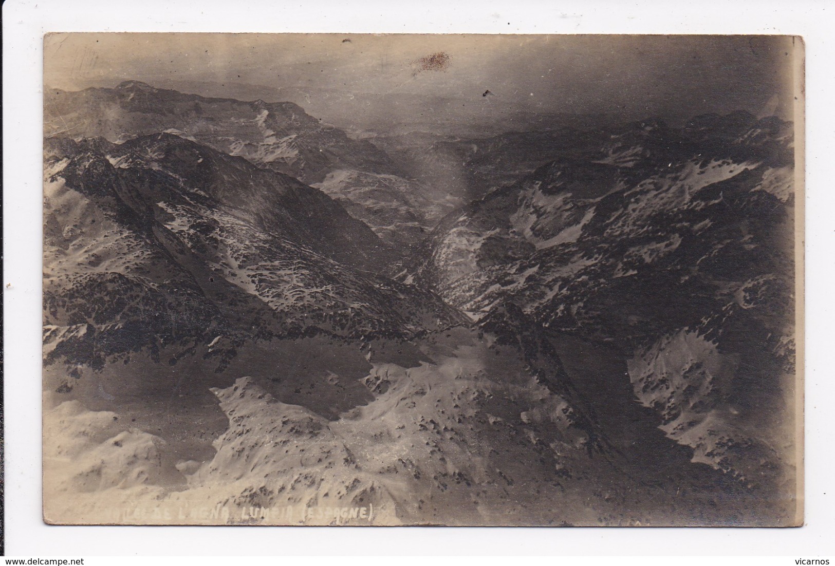 CARTE PHOTO ESPAGNE MONTAGNE DE AGNA LUMPIA Vue Des Pyrenées Prise En Avion - Autres & Non Classés