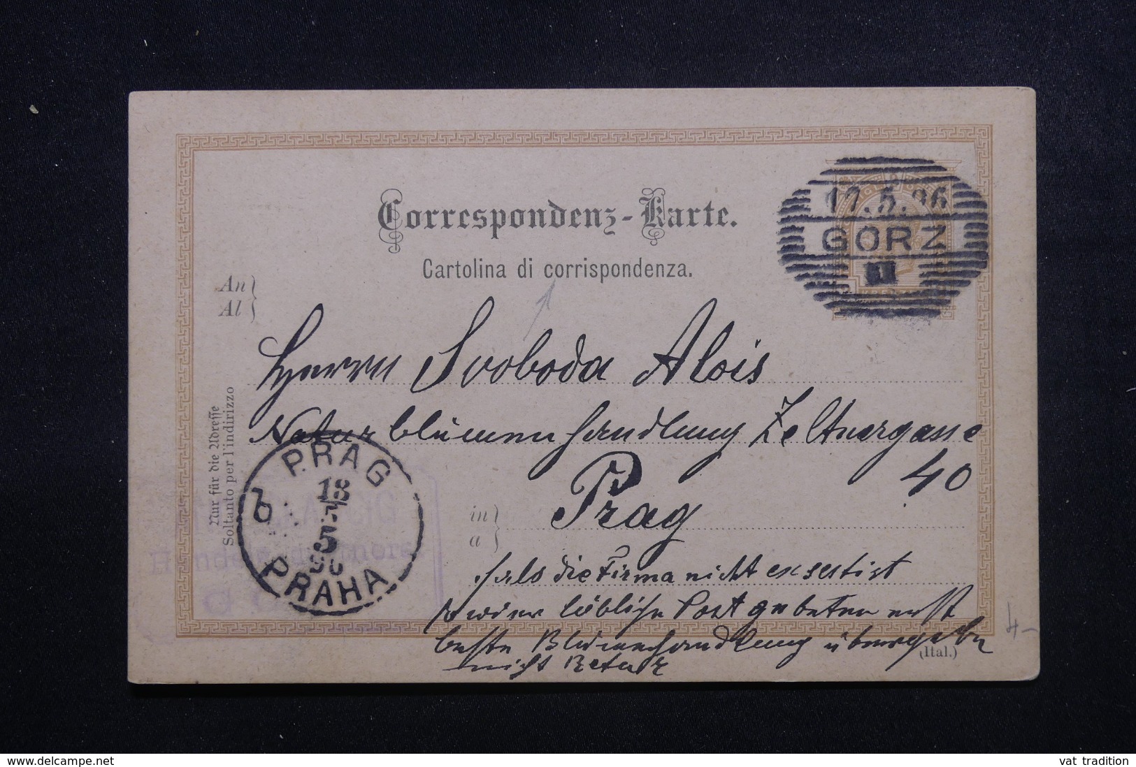 AUTRICHE - Entier Postal De Gorz Pour Prague En 1896 - L 43922 - Andere & Zonder Classificatie