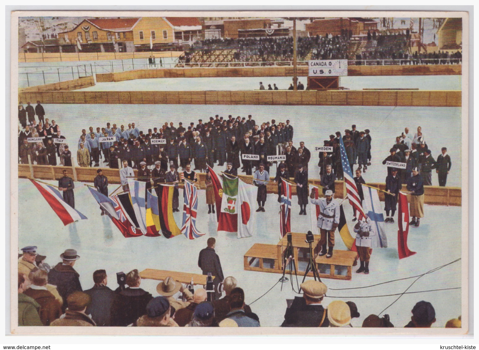 DT- Reich (001674) Winter- Olympia 1932 Sammelbild Nr.186, Die Parade Der Nationen In Lake Placid - Sommer 1932: Los Angeles