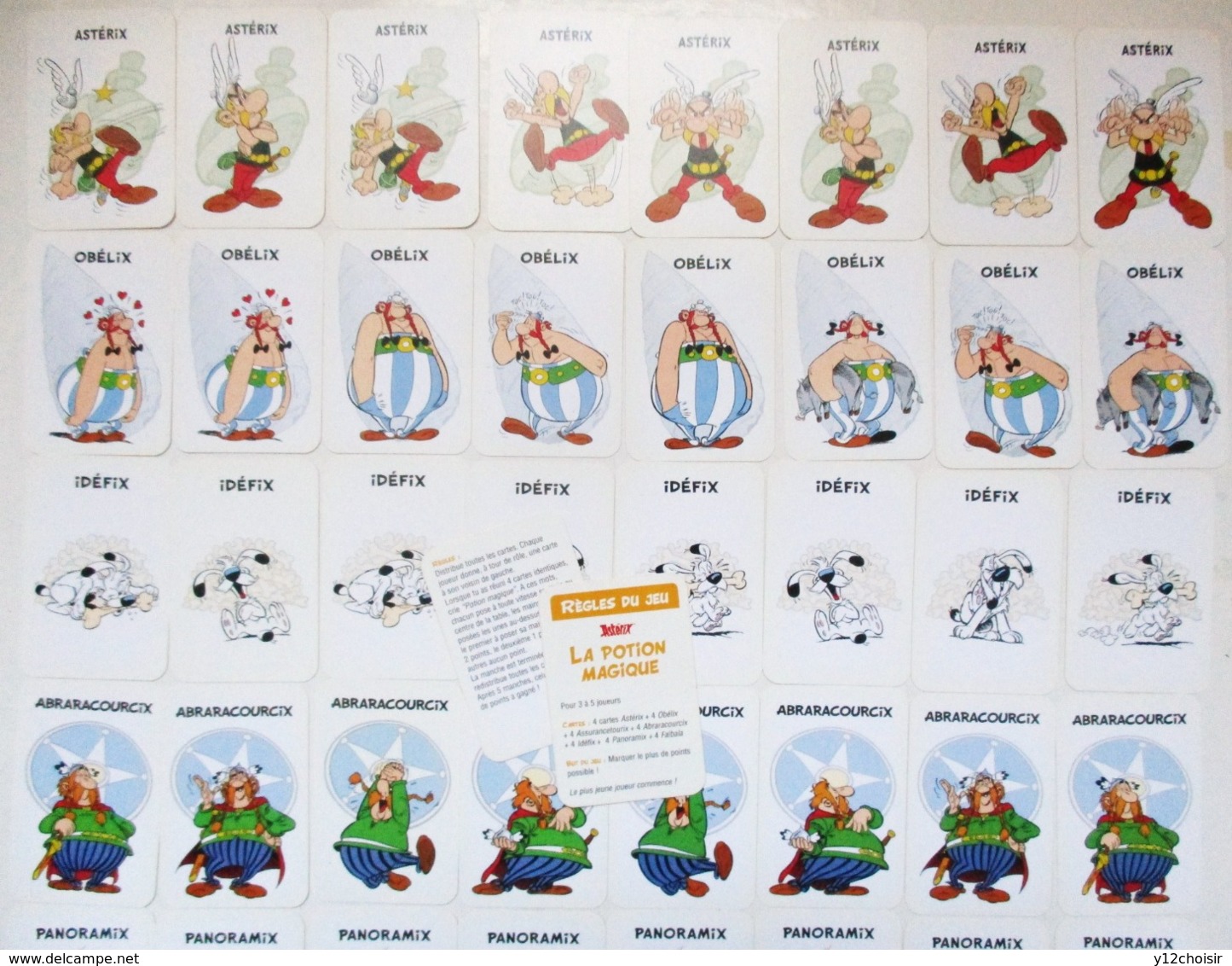 JEU DE 56 CARTES ASTERIX OBELIX IDEFIX ABRARACOURCIX PANORAMIX FALBALA ASSURANCETOURIX POTION MAGIQUE - Autres & Non Classés