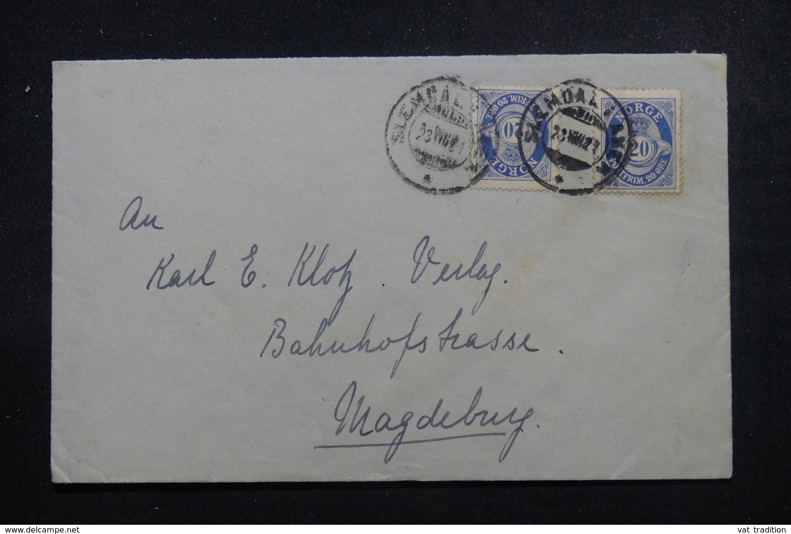 NORVÈGE - Enveloppe De Slemdal Pour Magdeburg En 1921, Affranchissement Plaisant  - L 43934 - Lettres & Documents