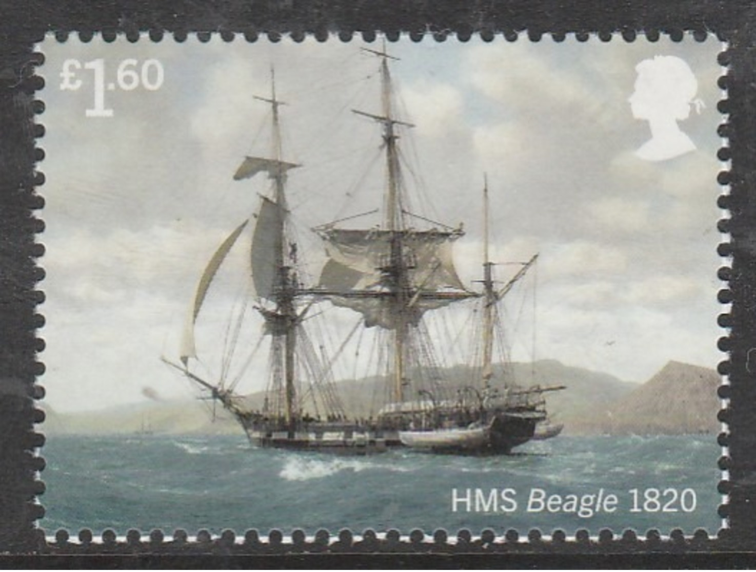 GB 2019 £1.60 ROYAL NAVY SHIPS HMS Beagle V ** MNH - Unused Stamps