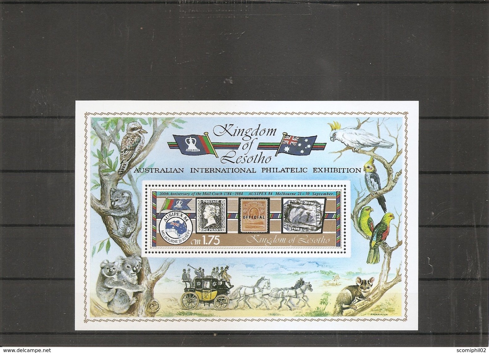 Timbres Sur Timbres ( BF 22 XXX -MNH- Du Lesotho) - Briefmarken Auf Briefmarken