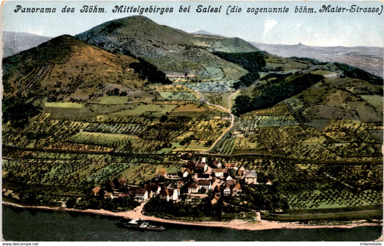 Panorama Des Böhm. Mittelgebirges Bei Salesl (die Sogenannte Böhm. Maler-Strasse) - Tchéquie