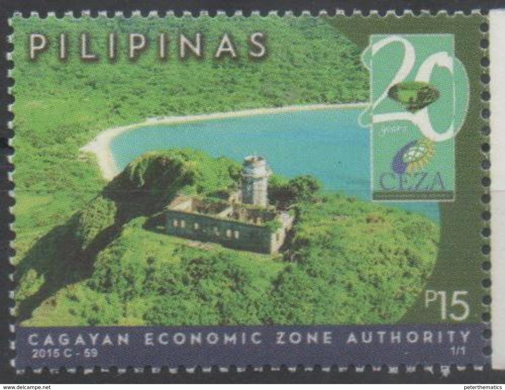 PHILIPPINES, 2016, MNH, CAGAYAN ECONOMIC ZONE AUTHORITY, LANDSCAPE, TREESM BEACHES, LIGHTHOUSES,1v - Geography