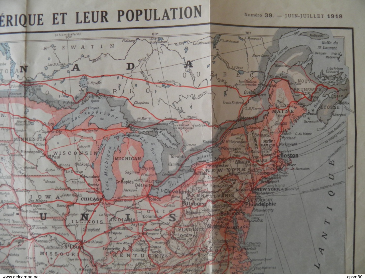 Carte Routière Etats-Unis D'Amèrique Et Leur Population 47 X 60 Cm - Carte Stradali