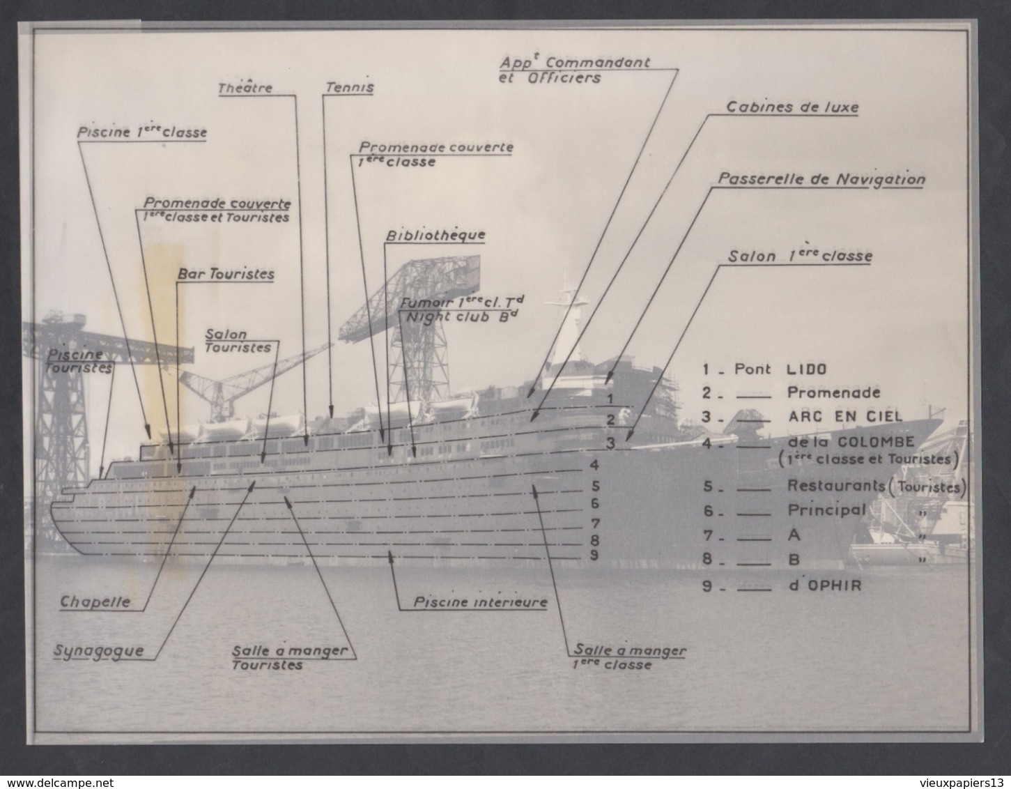 Baptême Paquebot Shalom 1963 Rare ensemble documents Photos Menu Billet Avion St Nazaire Ben Gurion Judaica Israel