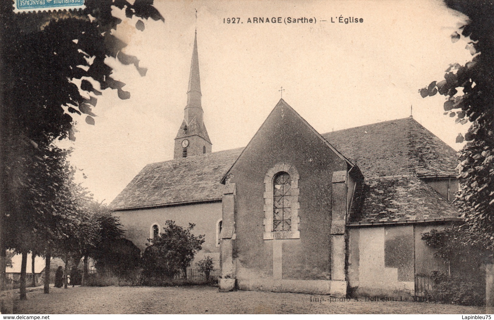 CP 72 Sarthe Arnage L'Eglise 1927 - Autres & Non Classés