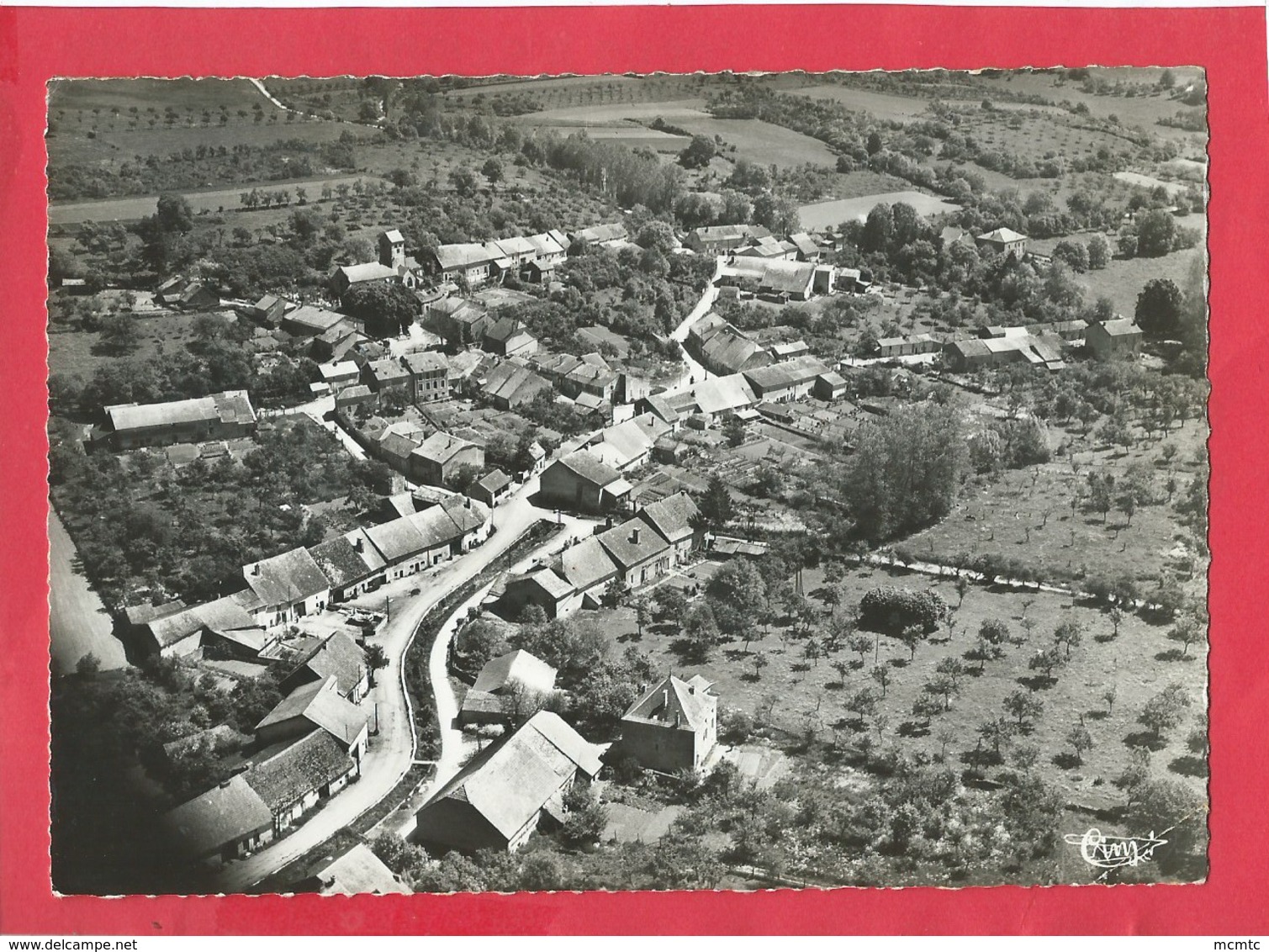 CPSM   Grand Format - Brainville Sur Meuse  -(Hte Marne )-Vue Aérienne -(cachet Au Verso :Colonie St François Brainville - Autres & Non Classés