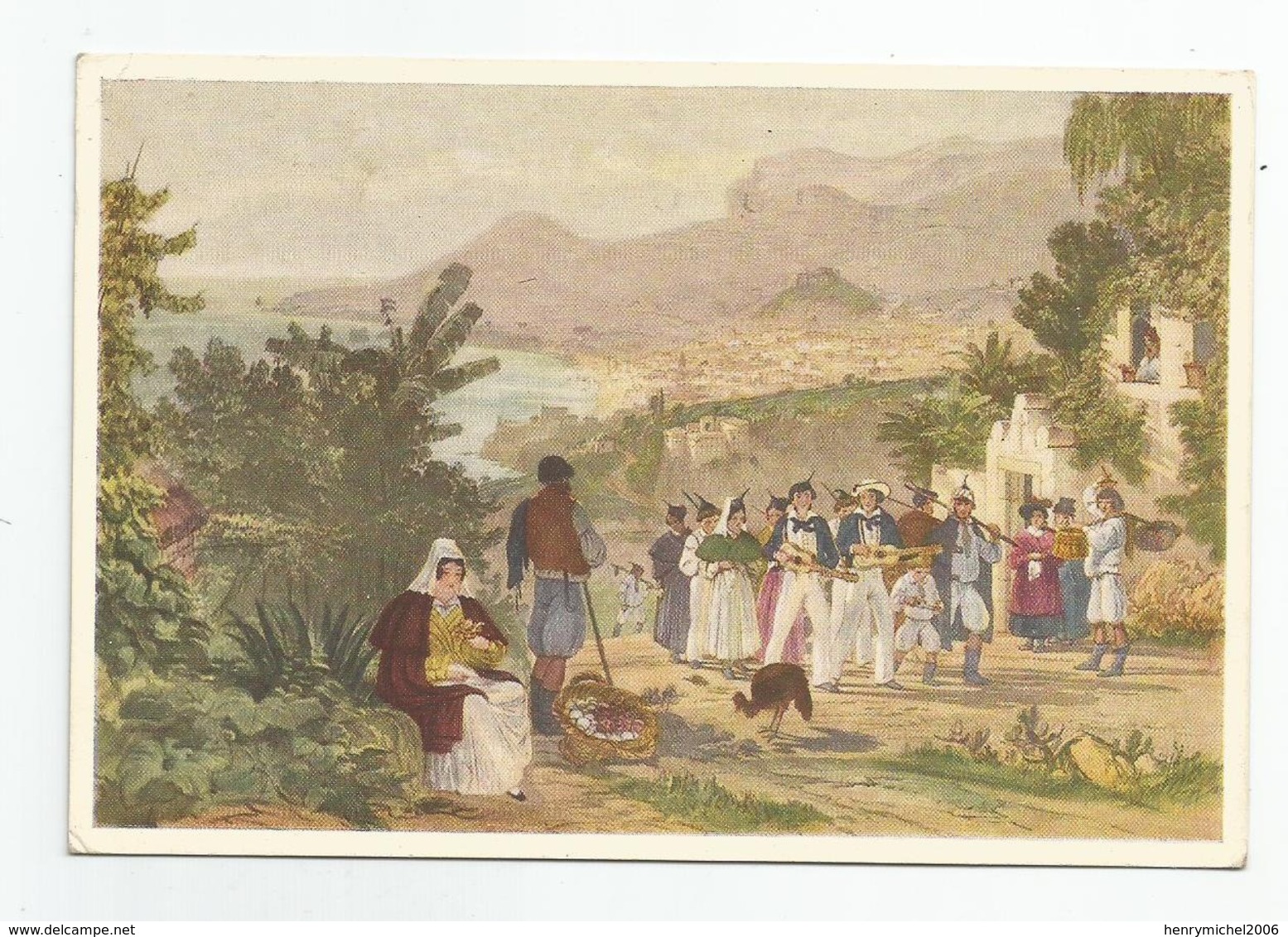 Portugal Madeira Funchal Visto De Leste Colecçao Picken 1842, Cachet 1964 - Madeira