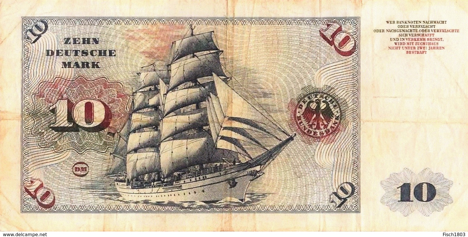 BRD Ro 263d 10 DM Serie Y...A 1960(1963) F Ersatznote! - 10 Deutsche Mark