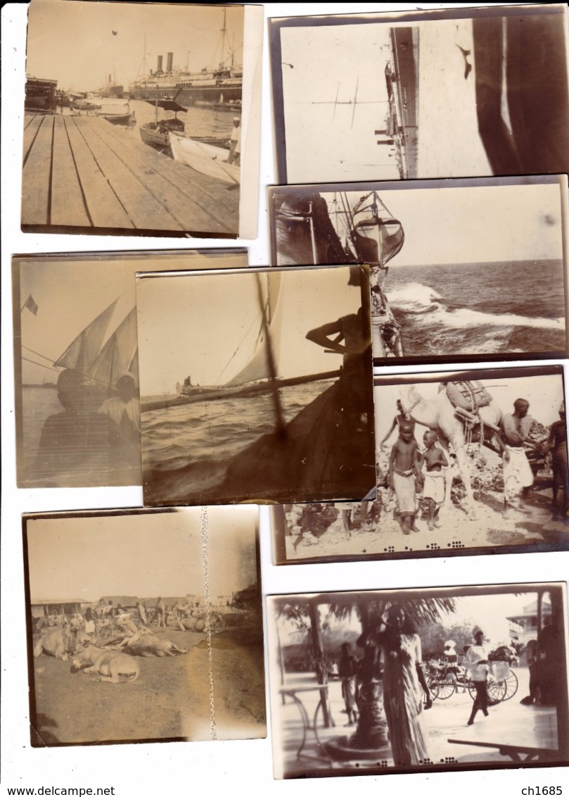 8 Photos Originales De Port Saïd Et Djibouti 3 Scans - Afrique