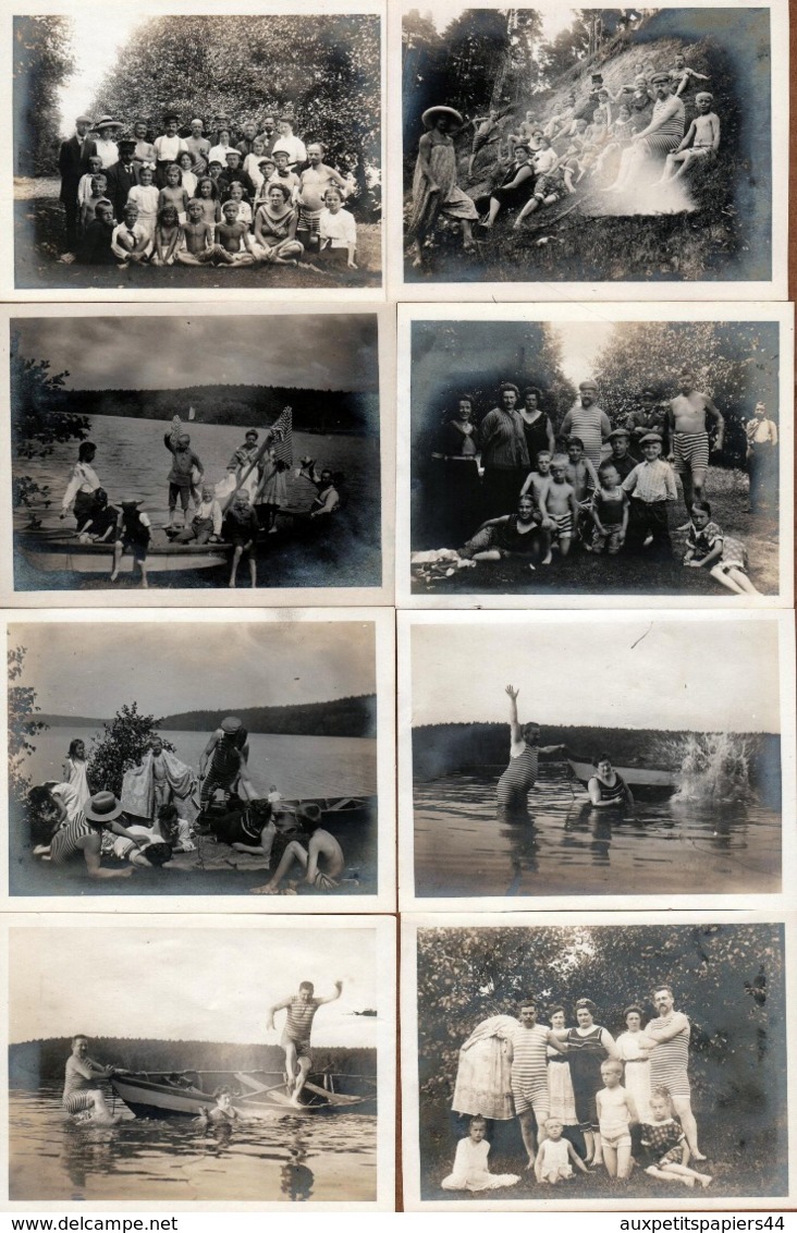 8 Amusantes & Rares Photos Originales Rigolade Et Baignade En Famille, Déguisement Et Marmaille Vers 1900/10 - Personnes Anonymes