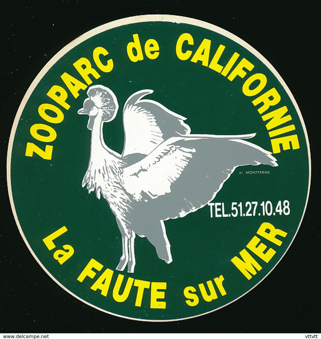 AUTOCOLLANT, STICKERS : LA FAUTE-SUR-MER (Vendée), Zooparc De Californie - Adesivi