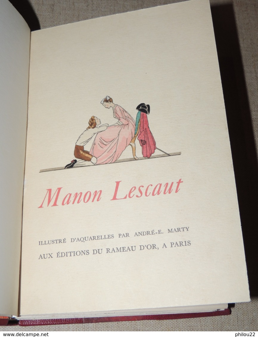 ABBÉ PRÉVOST  Manon Lescaut. Aquarelles Originales D'André-E. Marty - Bien Relié - 1901-1940