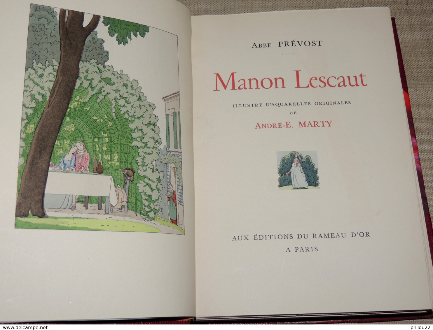 ABBÉ PRÉVOST  Manon Lescaut. Aquarelles Originales D'André-E. Marty - Bien Relié - 1901-1940