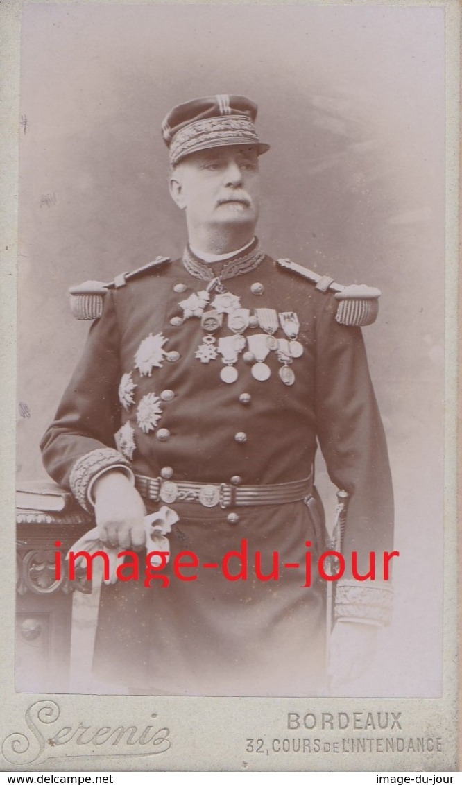 PHOTO ANCIENNE Cdv Militaire Général A Identifier Campagne Du Mexique  Nombreuses Médailles Et Décorations - Anciennes (Av. 1900)