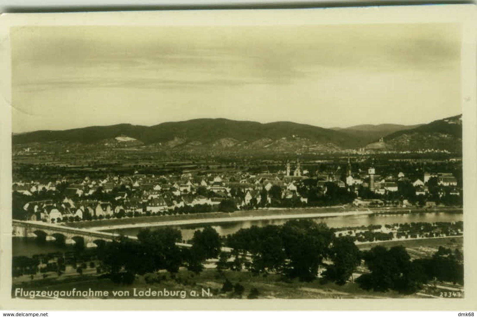 AK GERMANY - FLUGZEUGAUFNAHME VON LADENBURG - - EDIT HANSA-LUFTHILD - 1930s  (BG4645) - Ladenburg