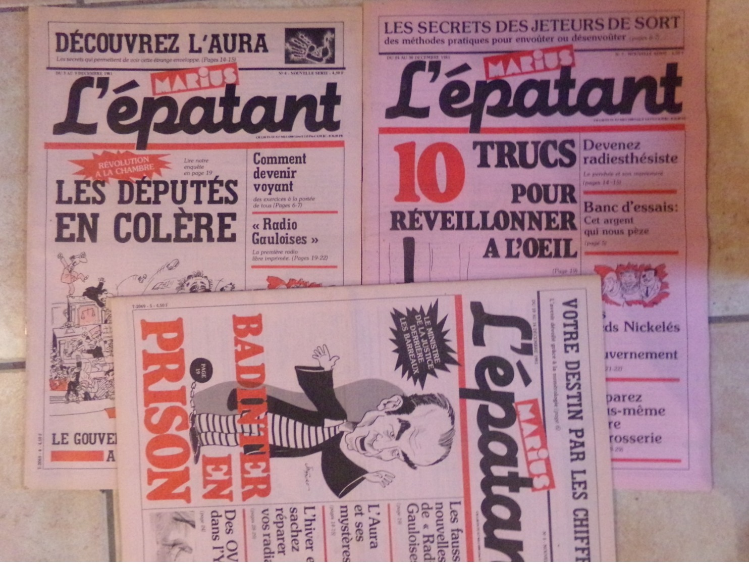 Lot 3  Magazine L épatant 1982 Pied Nickeles  Thème Impôts  Argent  Introuvable Très Rare - Autre Magazines