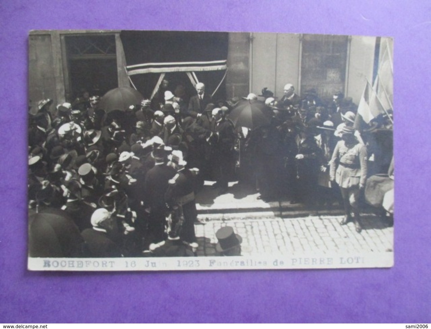 CPA PHOTO ? 17 ROCHEFORT 16 JUIN 1923 FUNERAILLES DE PIERRE LOTI SORTIE DE LA MAISON MORTUAIRE - Funérailles