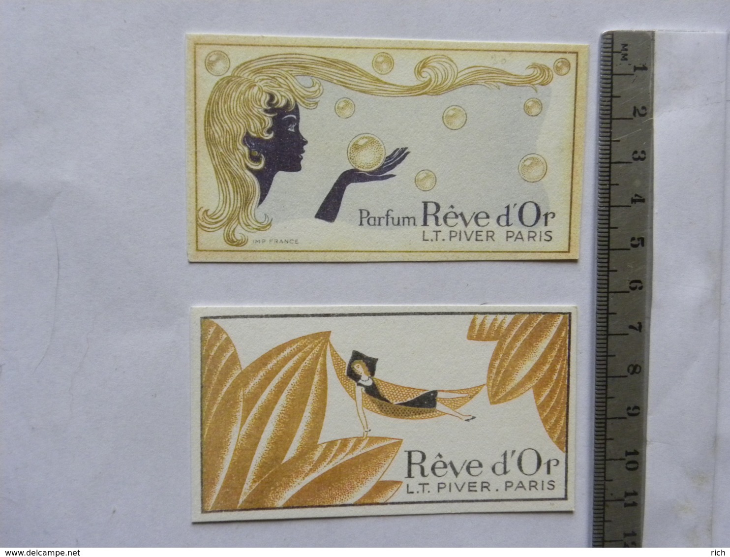 Carte Parfumée - Lot De 2 Cartes - L.T. PIVER - Rêve D'Or - Non Classés