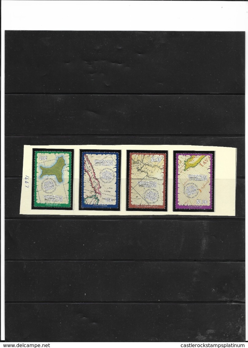 O) 1991 CHRISTMAS ISLAND, MAP - GOOS ATLAS - APRES  DE MANEVILLETTE - COMBERFORD - SC 307 - 310, MNH - Christmas Island