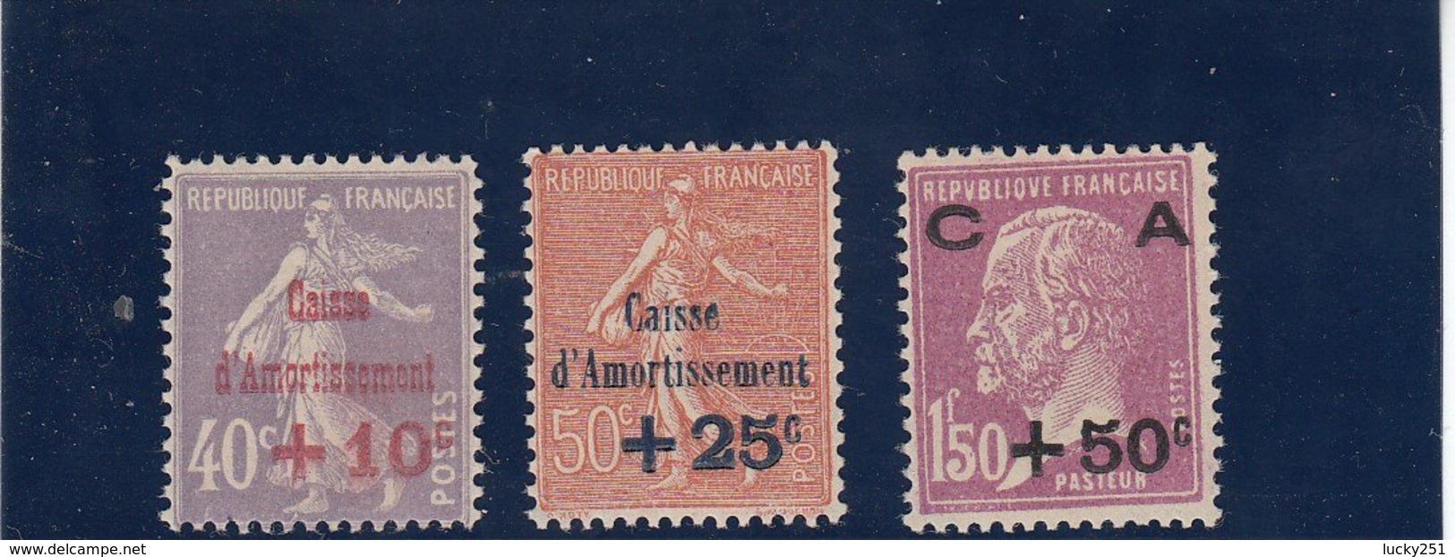 France - 1928 - N°YT 249/251** Caisse D'Amortissement - Cote 235€ - 1927-31 Cassa Di Ammortamento