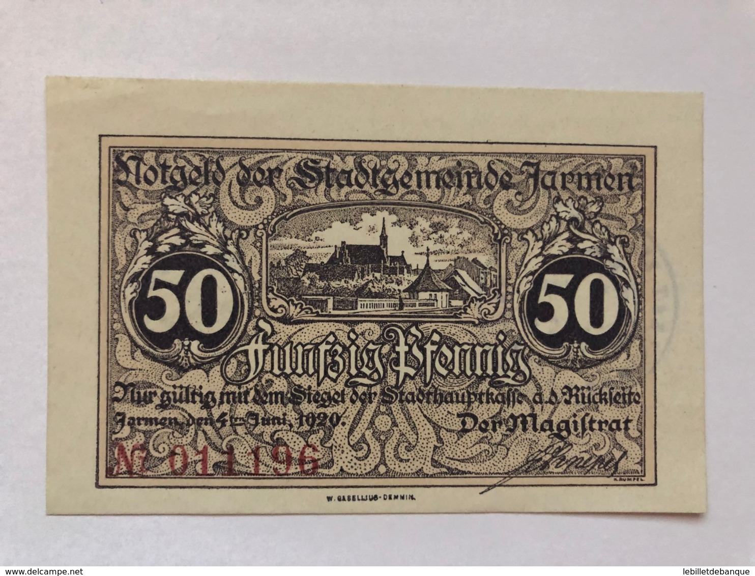 Allemagne Notgeld Jarmen 50  Pfennig - Collections