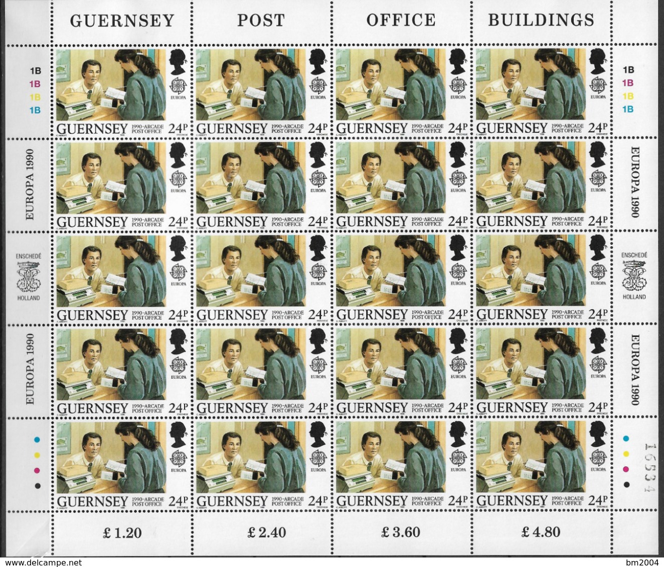 1990 Guernsey   Mi.  483-6 **MNH Europa  Postalische Einrichtungen - 1990