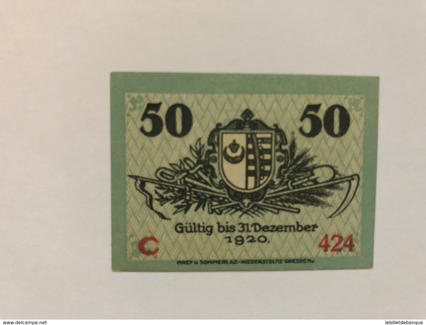 Allemagne Notgeld Kemberg 50  Pfennig - Collections