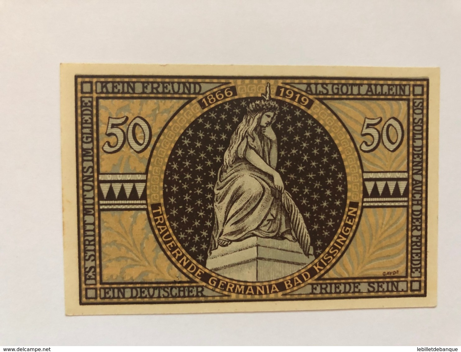 Allemagne Notgeld Kissingen 50  Pfennig - Collections