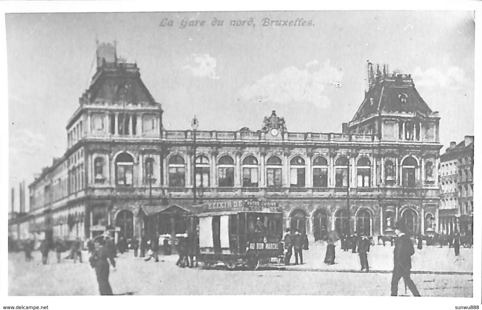 Bruxelles - Gare Du Nord (tram Animation, Reproduction Sur Papier Gevaert) - Transport (rail) - Stations