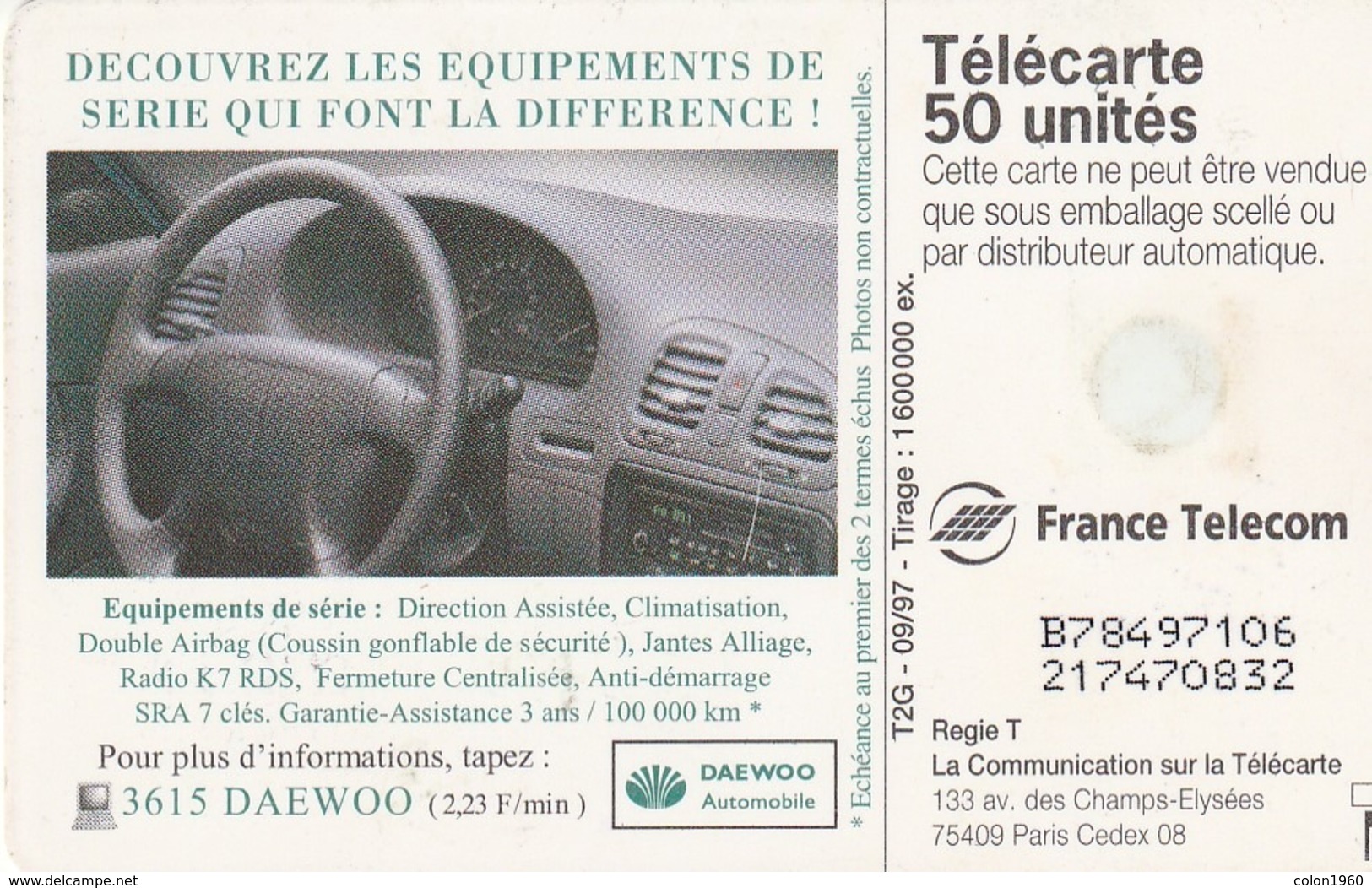 FRANCIA. Daewoo Nubira. 50U. 09/97. 0787. (220) - Coches