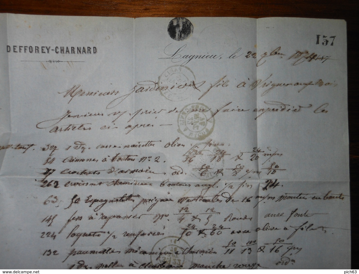 Lettre GC 1918 Lagnieu Ain Avec Correspondance - 1849-1876: Période Classique