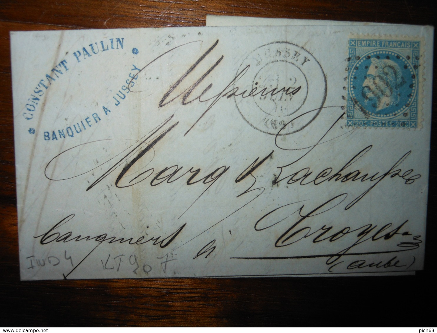 Lettre GC 1902 Jussey Haute Saone Avec Correspondance Et Bordereau - 1849-1876: Période Classique