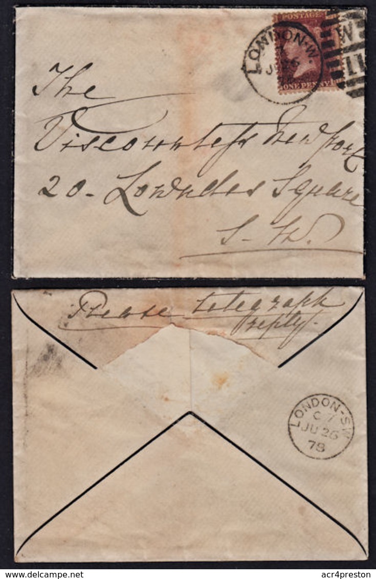 Cc0011 GREAT BRITAIN 1878, QV Cover London - Briefe U. Dokumente
