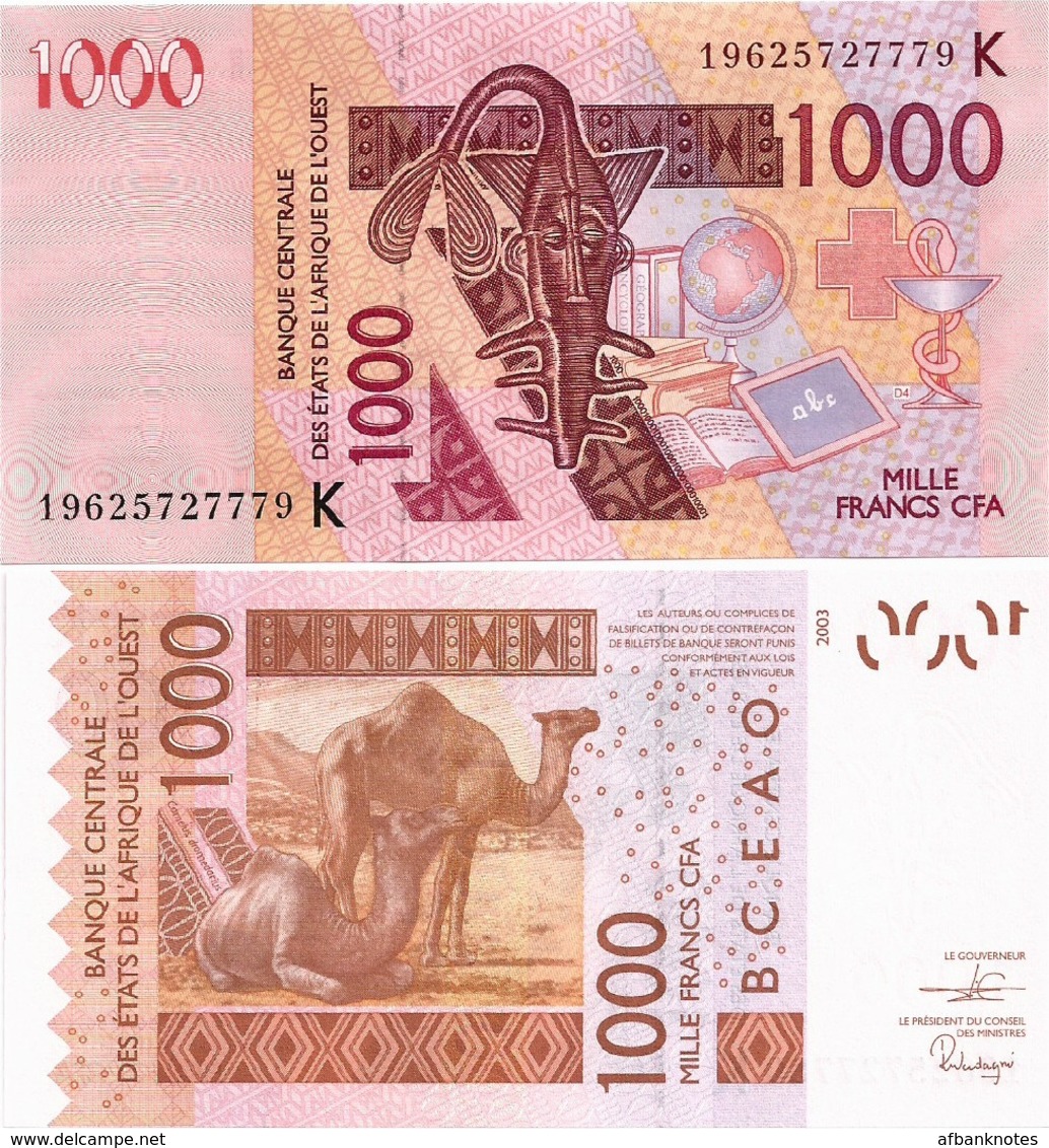 WEST AFRICAN STATES   K: Senegal        1000 Francs       P-715K[s]       2003 - (20)19        UNC - États D'Afrique De L'Ouest