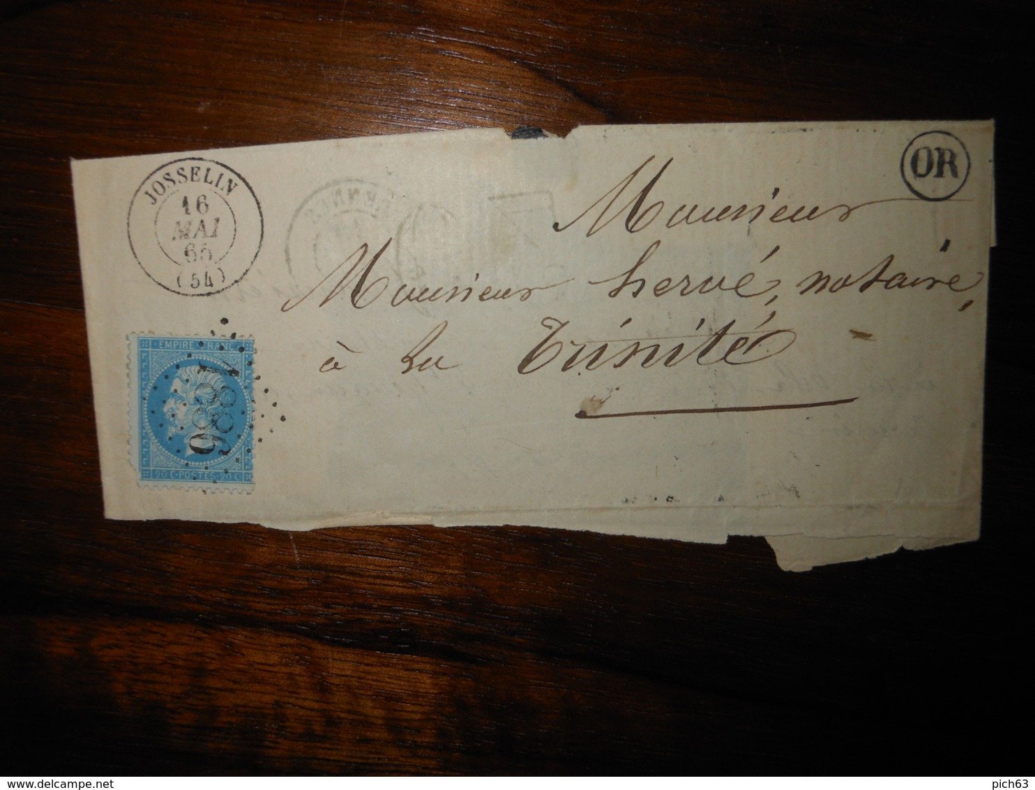 Fragment Lettre GC 1886 Josselin Morbihan - 1849-1876: Période Classique