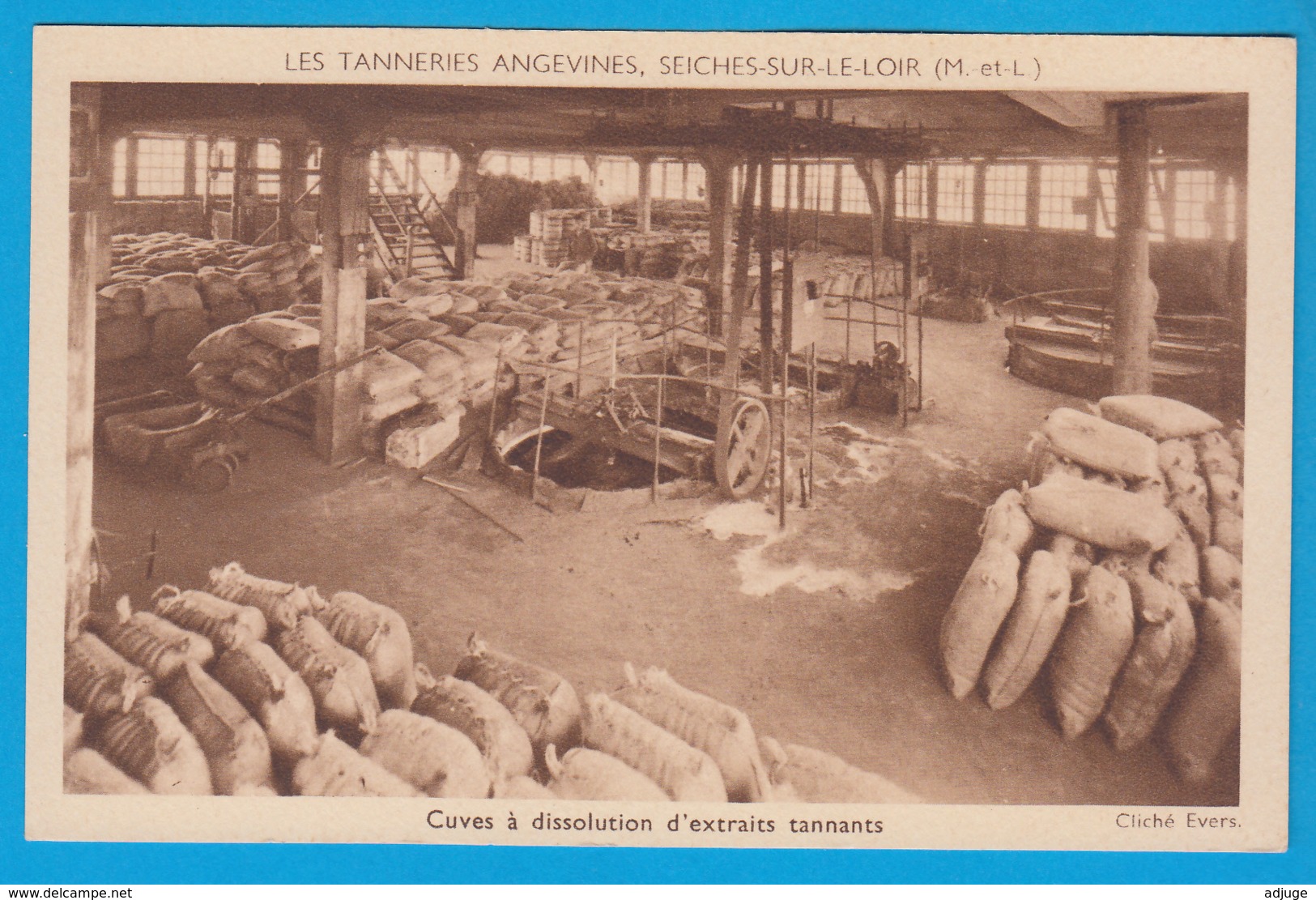 CPA-49-Seiches-sur-le-Loir-TANNERIES ANGEVINES -CUVES à DISSOLUTION * Animation * TOP* 2 SCANS - Seiches Sur Le Loir