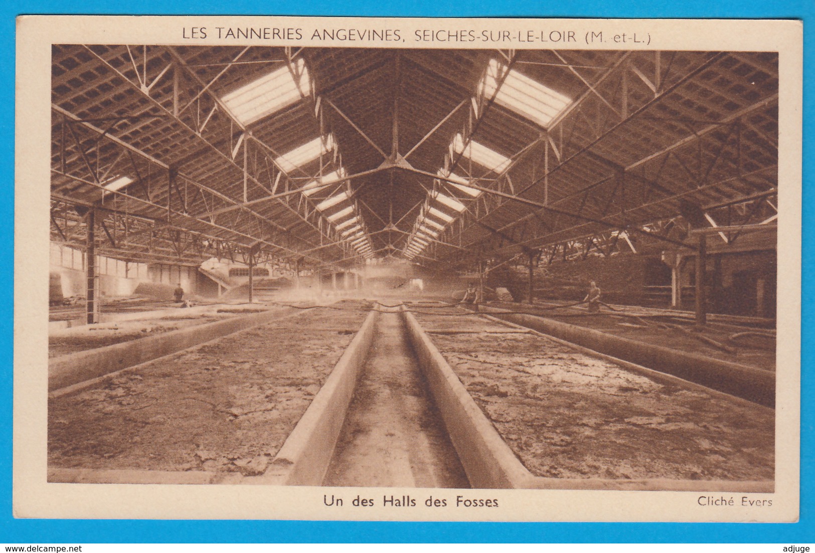 CPA-49-Seiches-sur-le-Loir-TANNERIES ANGEVINES -HALL Des FOSSES* Animation * TOP* 2 SCANS - Seiches Sur Le Loir