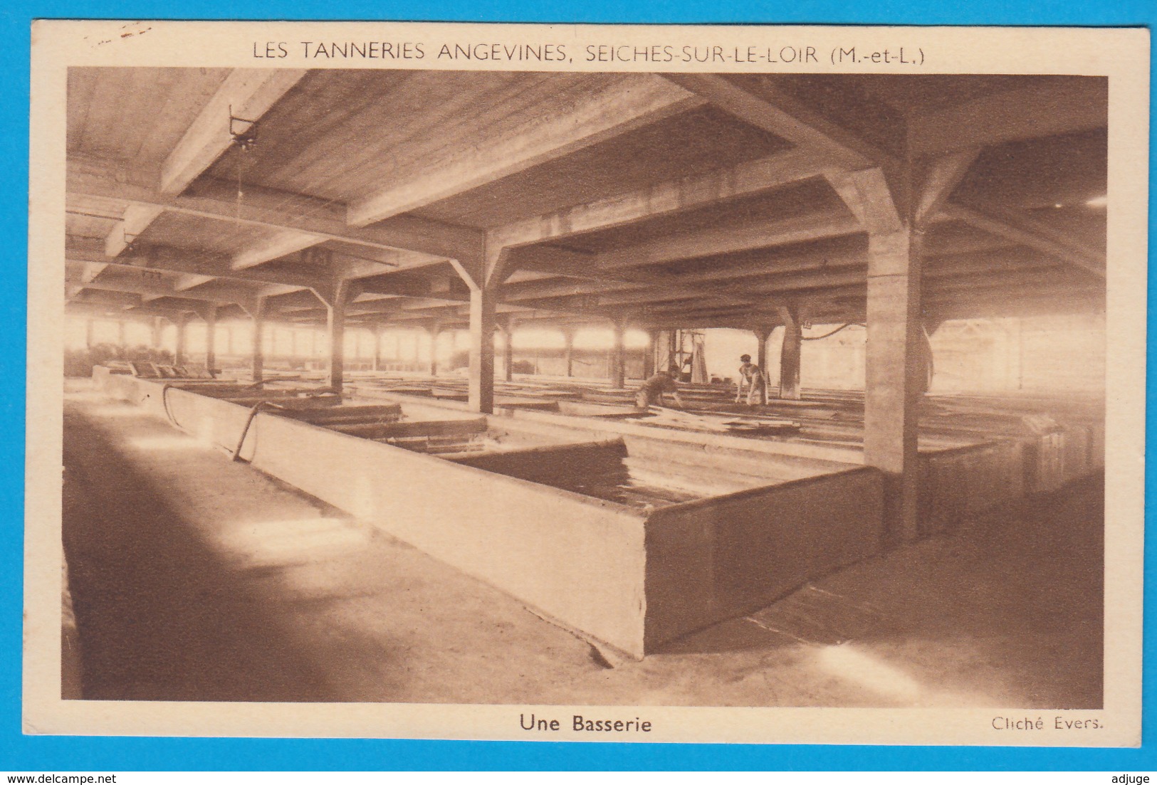 CPA-49-Seiches-sur-le-Loir-TANNERIES ANGEVINES -Une BASSERIE* Animation * TOP* 2 SCANS - Seiches Sur Le Loir