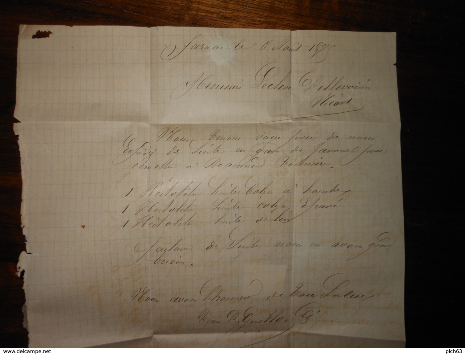 Lettre GC 1862 Jarnac Charente Avec Correspondance - 1849-1876: Période Classique