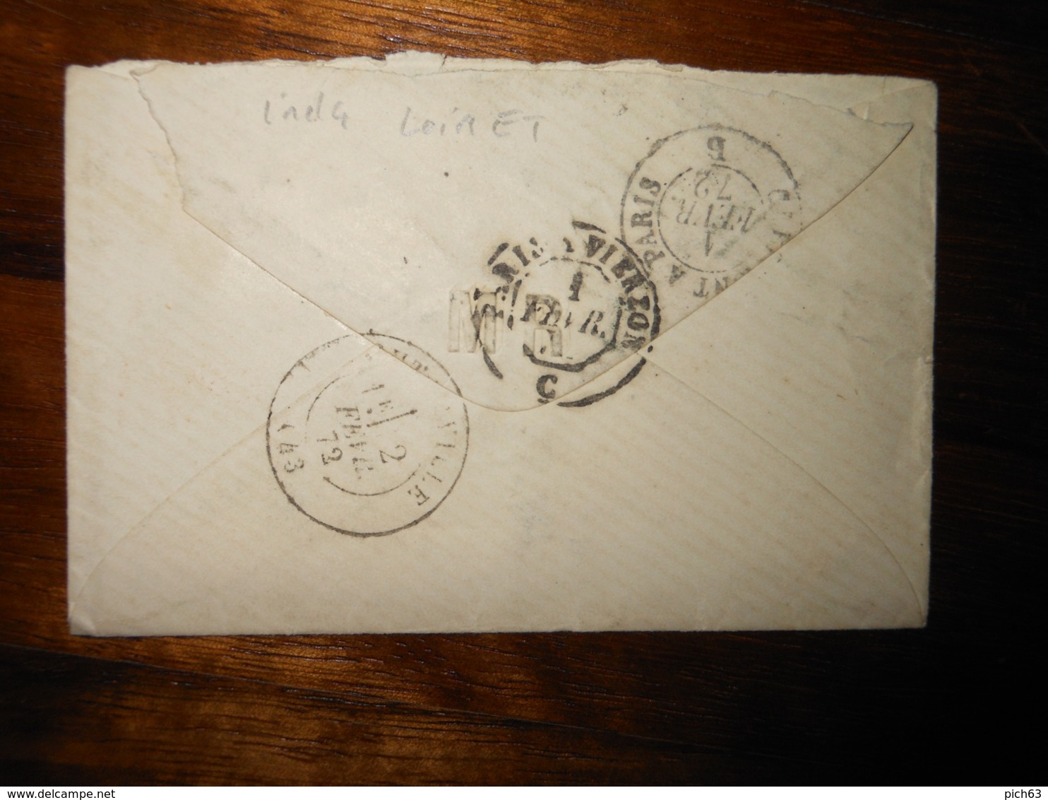 Enveloppe GC 1861 Jargeau Loiret - 1849-1876: Période Classique