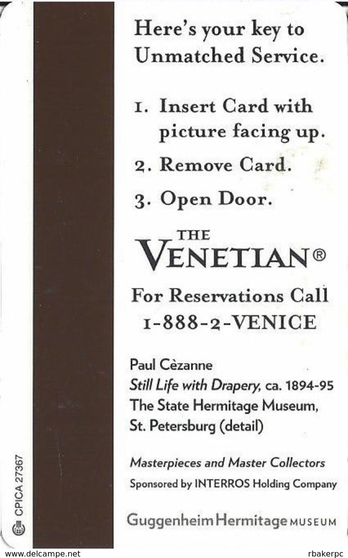 The Venetian Casino - Las Vegas NV - Hotel Room Key Card - Hotel Keycards