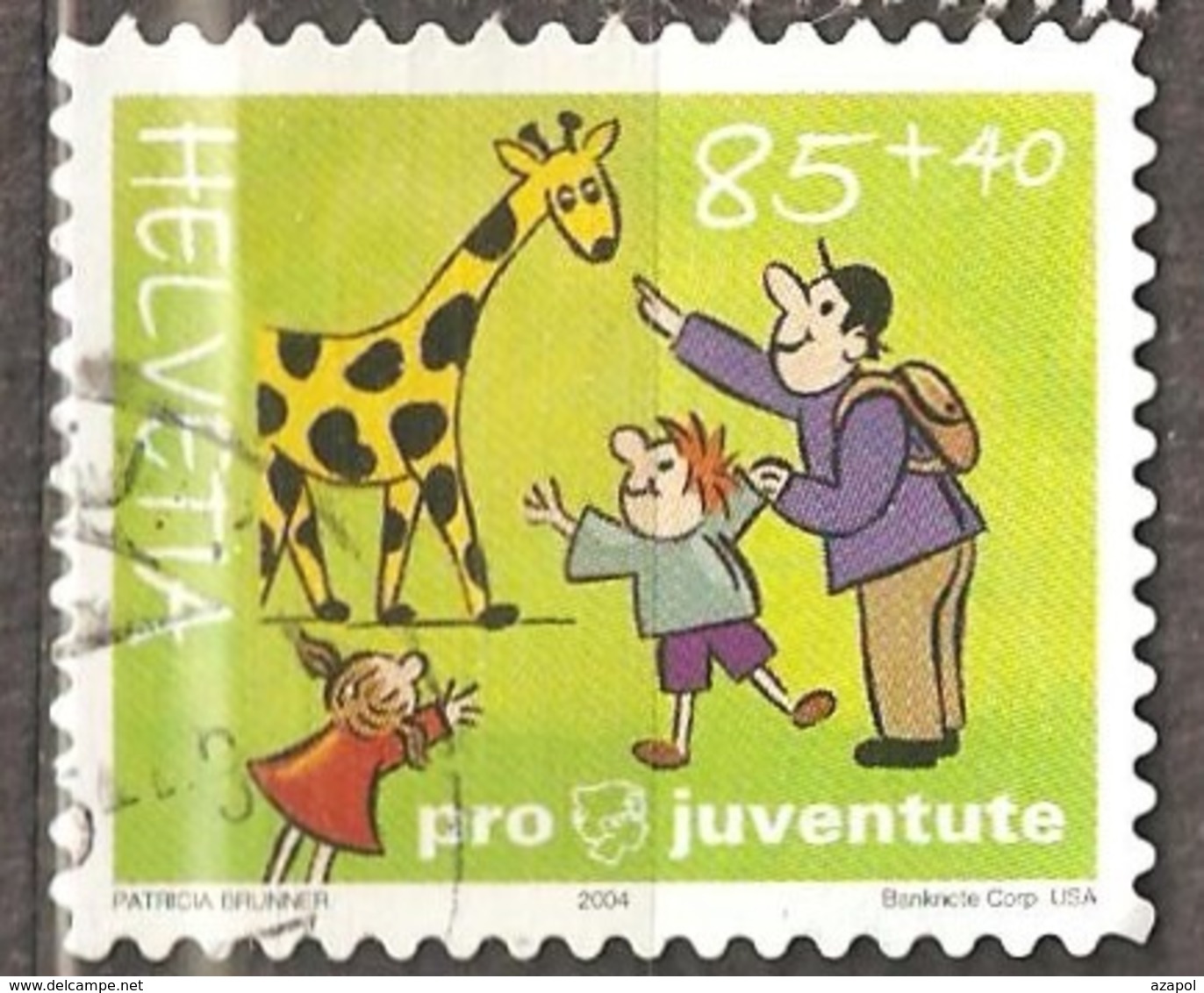 Switzerland: 1 Used Semi Postal Stamp, Children Rest, 2004, Mi#1902x - Oblitérés