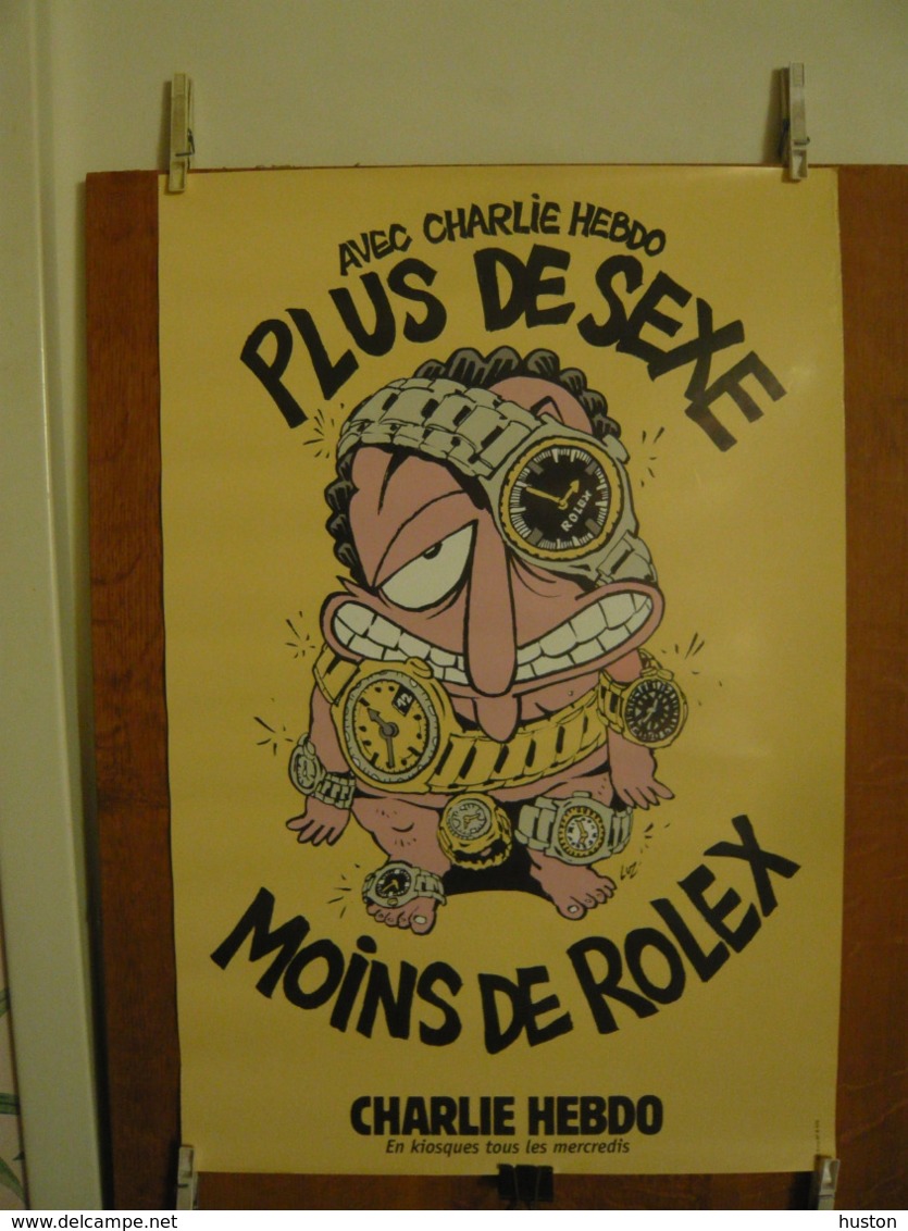 LUZ - AFFICHE CHARLIE HEBDO - "Plus De Sexe, Moins De Rolex" - Affiches