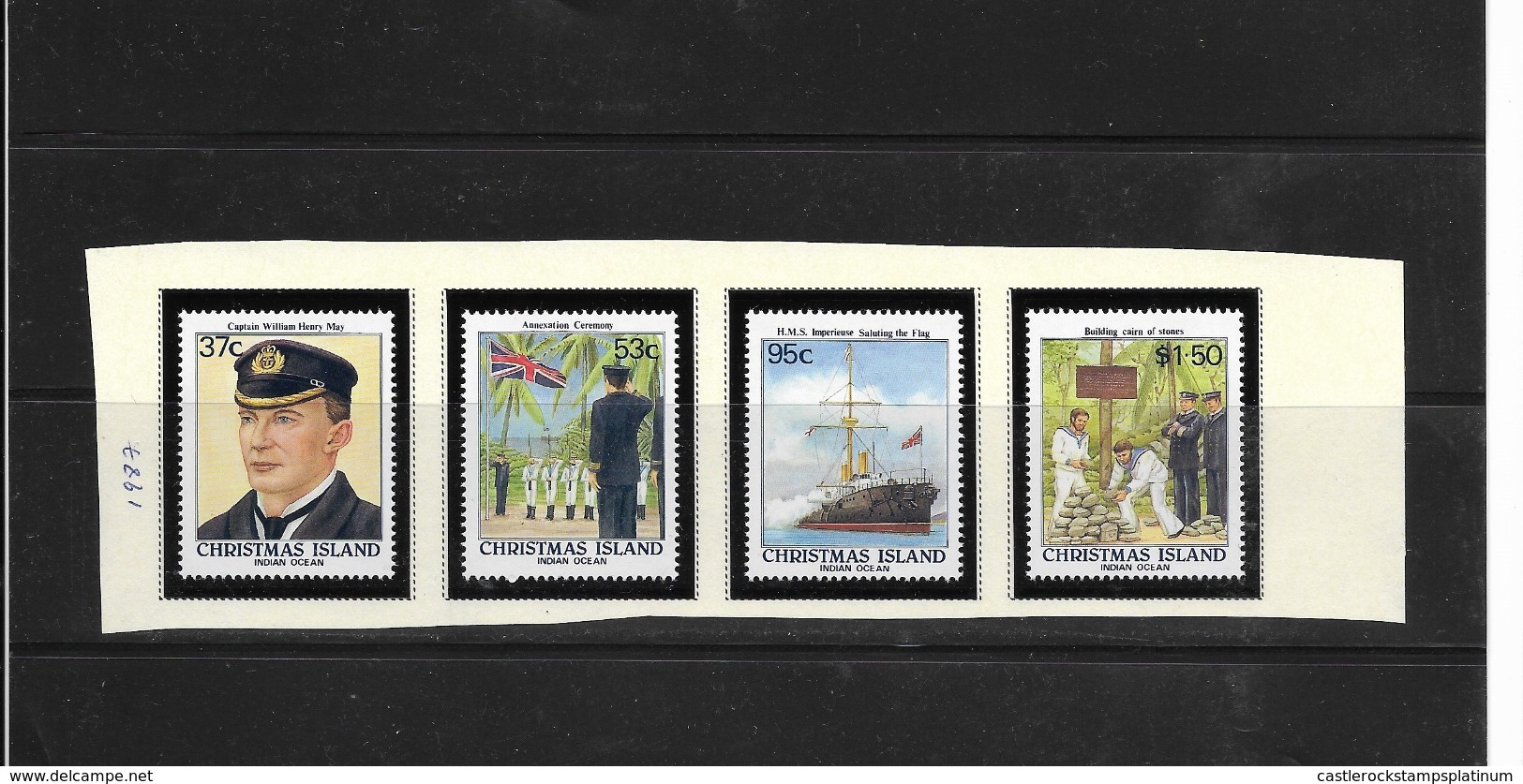 O) 1988 CHRISTMAS ISLAND, ANNEXATION OF THE ISLAND - WILLIAM HENRY MAY - ANNEXATION CEREMONY - HMS IMPERIEUSE - BUILDING - Christmas Island