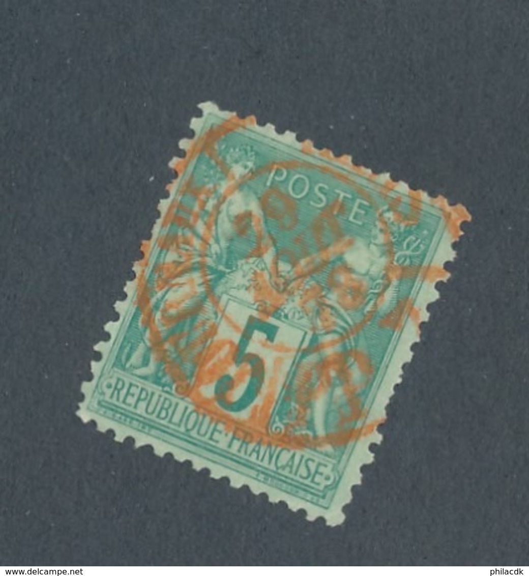 FRANCE - N°YT 75 OBLITERE CAD ROUGE JOURNAUX DU 29/08/1878 - COTE YT : 5€ - 1876-1898 Sage (Type II)